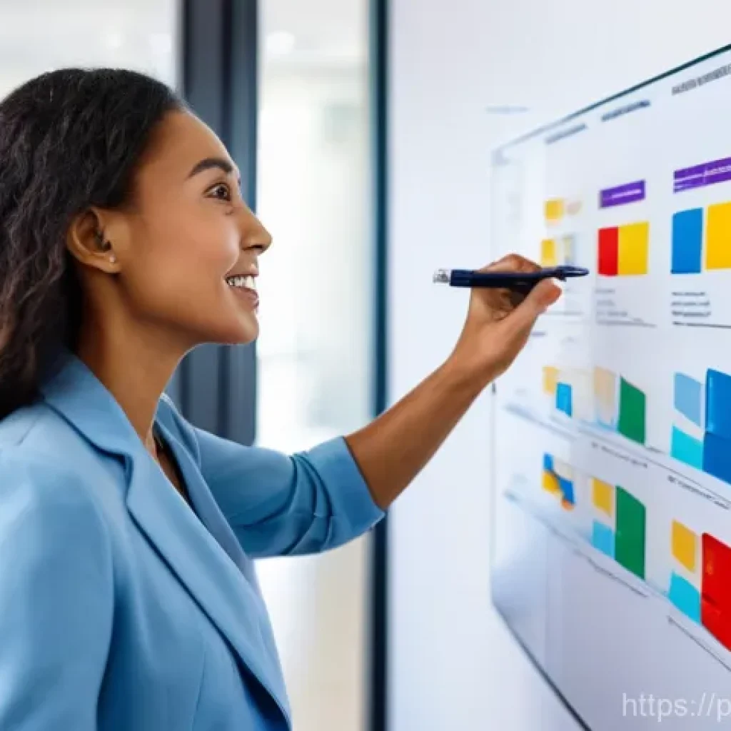 마켓플레이스의 고객 여정 맵 제작하기 - **Prompt: Customer Journey Mapping in Action**
A bright, clean, and modern co-working space or h...