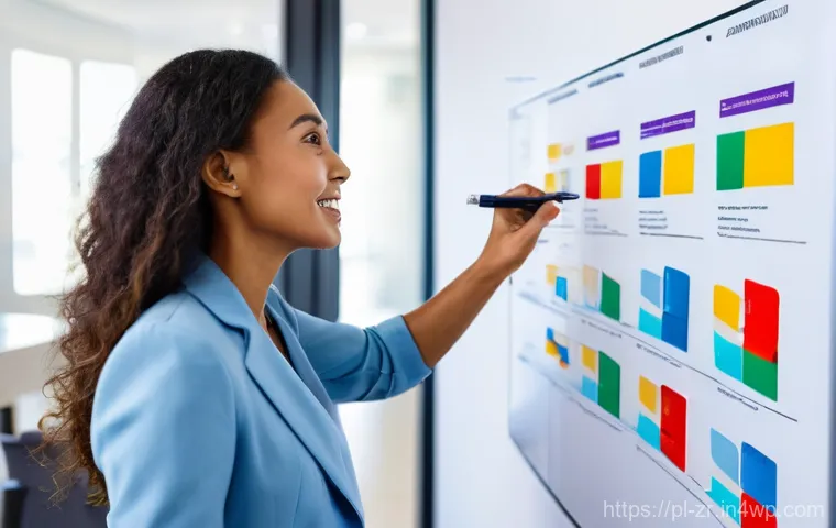마켓플레이스의 고객 여정 맵 제작하기 - **Prompt: Customer Journey Mapping in Action**
A bright, clean, and modern co-working space or h...