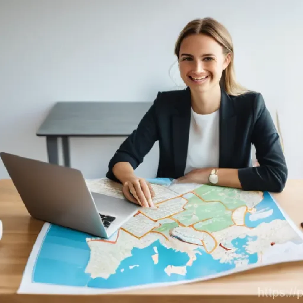 마켓플레이스에서의 세금 및 회계 처리 방법 - **Prompt:** A vibrant, eye-level photo of a smiling, confident young Polish female entrepreneur in h...