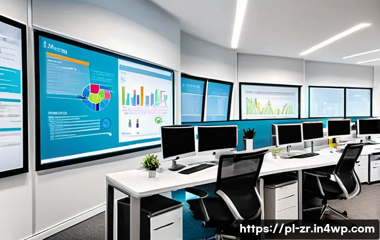 마켓플레이스 구축 비용 예측과 관리 - A modern, sleek office environment showing a diverse Polish IT team collaborating on marketplace dev...